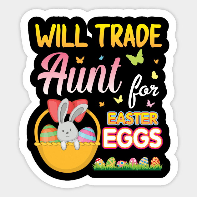 Bunny With Eggs Basket Will Trade Aunt For Easter Eggs Candy Sticker by Cowan79